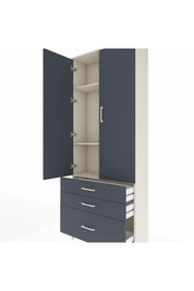 Arges Dolap 3 Raflı 3 Çekmeceli 2 Kapaklı 88x30x221 Aytaşı-Antrasit