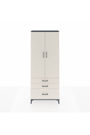 Arges Dolap 3 Raflı 3 Çekmeceli 2 Kapaklı 88x30x221 Antrasit-Aytaşı