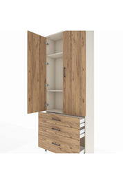 Arges Dolap 3 Raflı 3 Çekmeceli 2 Kapaklı 88x30x221 Aytaşı-Çam