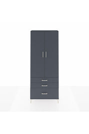 Arges Dolap 3 Raflı 3 Çekmeceli 2 Kapaklı 88x30x221 Antrasit-Antrasit