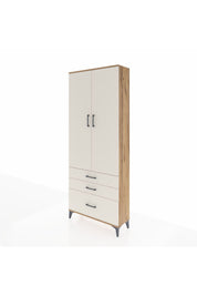 Arges Dolap 3 Raflı 3 Çekmeceli 2 Kapaklı 88x30x221 Çam-Aytaşı