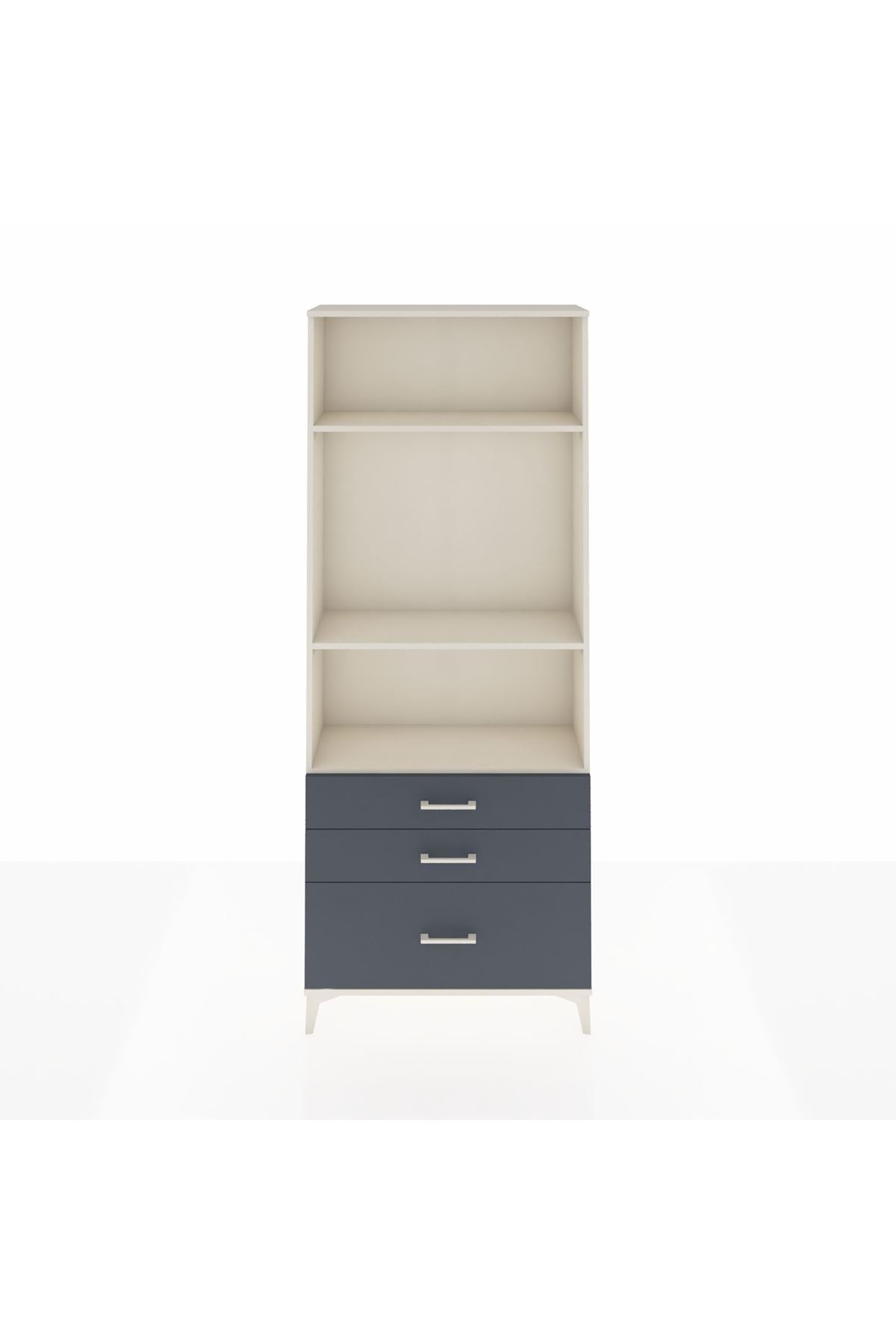 Arges Dolap 3 Raflı 3 Çekmeceli 88x30x221 Aytaşı-Antrasit