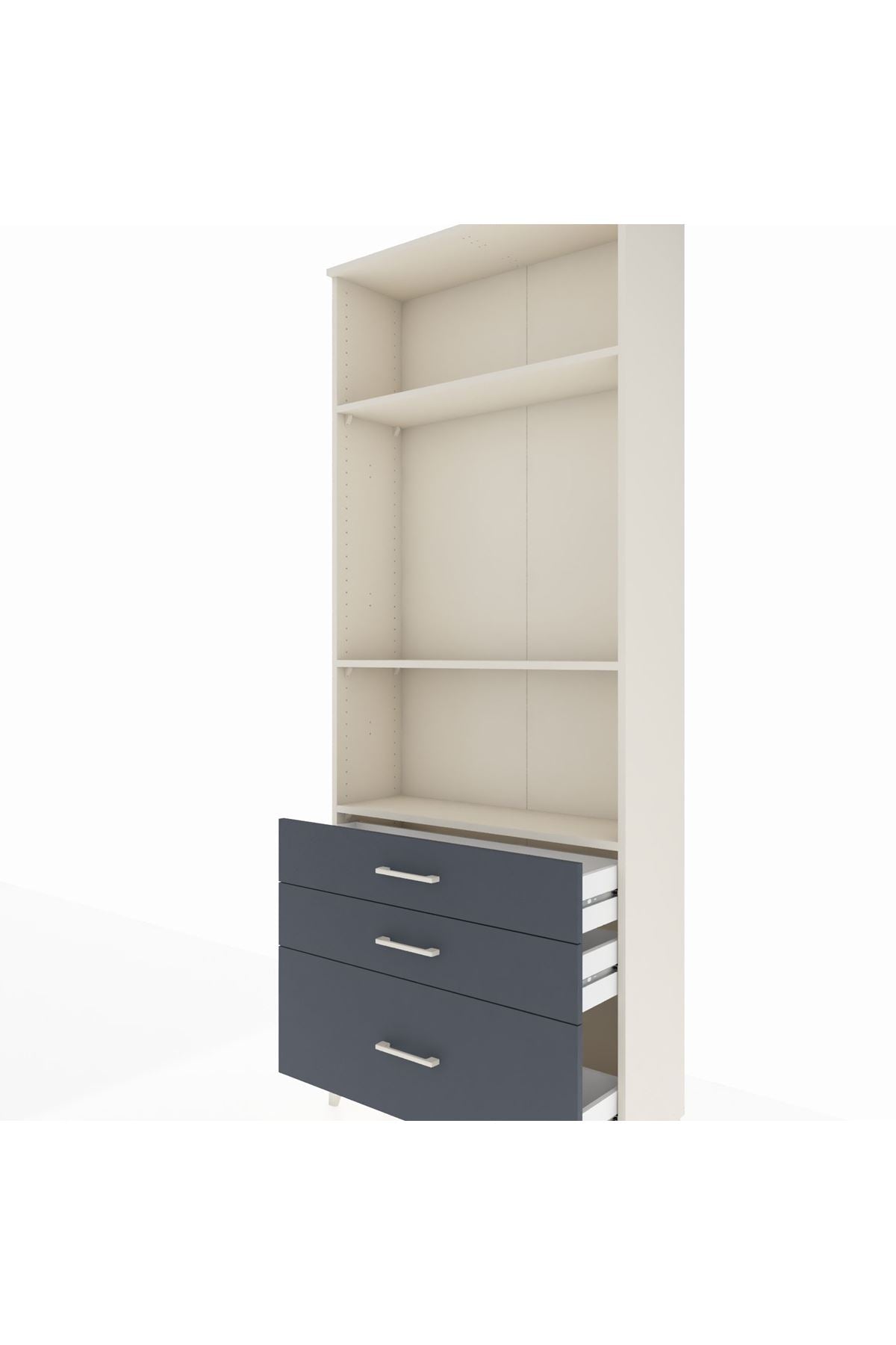 Arges Dolap 3 Raflı 3 Çekmeceli 88x30x221 Aytaşı-Antrasit