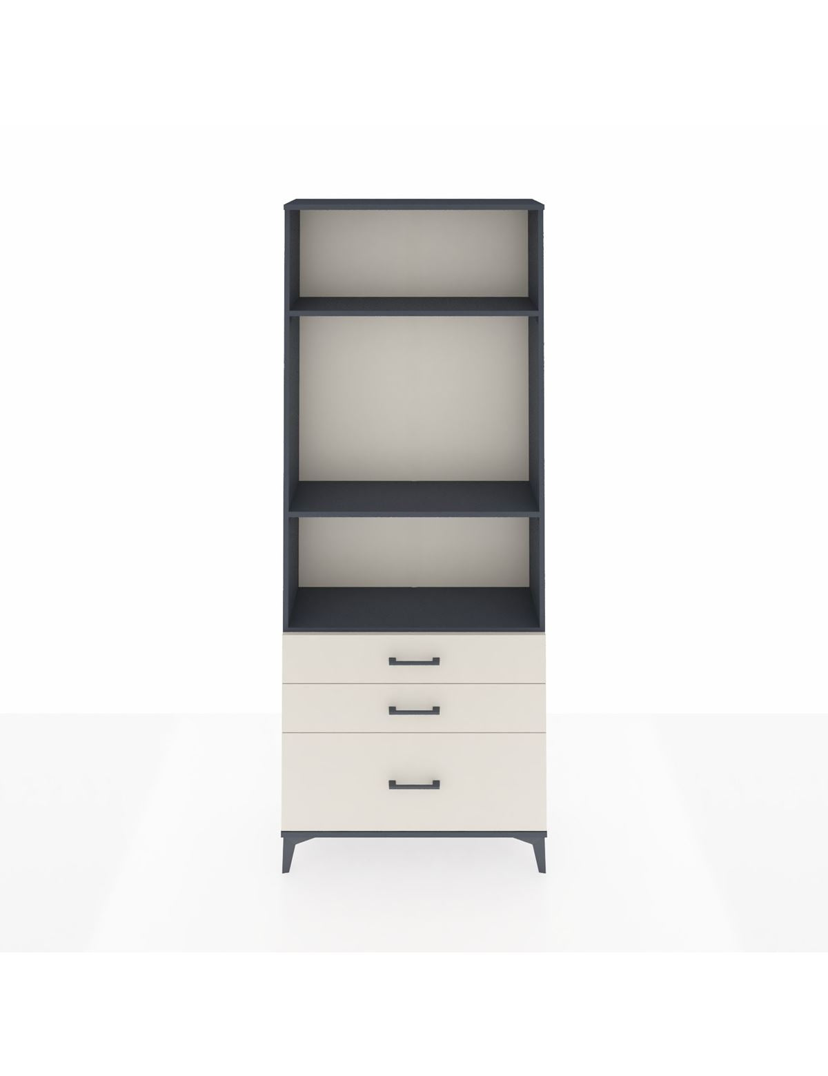 Arges Dolap 3 Raflı 3 Çekmeceli 88x30x221 Antrasit-Aytaşı