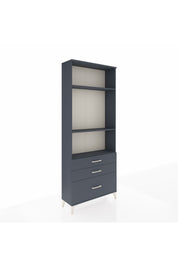 Arges Dolap 3 Raflı 3 Çekmeceli 88x30x221 Antrasit-Antrasit