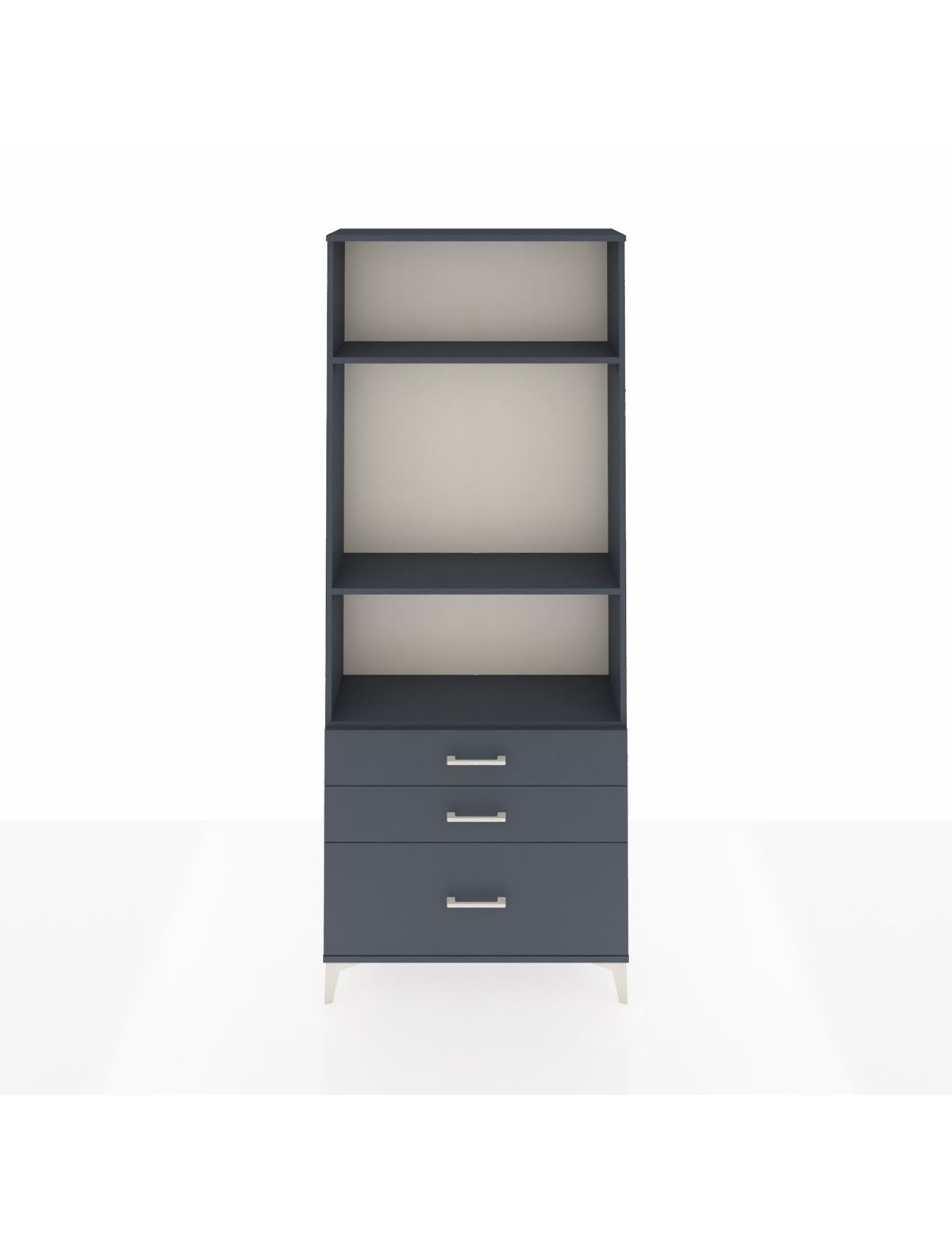 Arges Dolap 3 Raflı 3 Çekmeceli 88x30x221 Antrasit-Antrasit