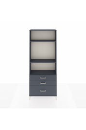 Arges Dolap 3 Raflı 3 Çekmeceli 88x30x221 Antrasit-Antrasit