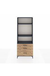 Arges Dolap 3 Raflı 3 Çekmeceli 88x30x221 Antrasit-Çam
