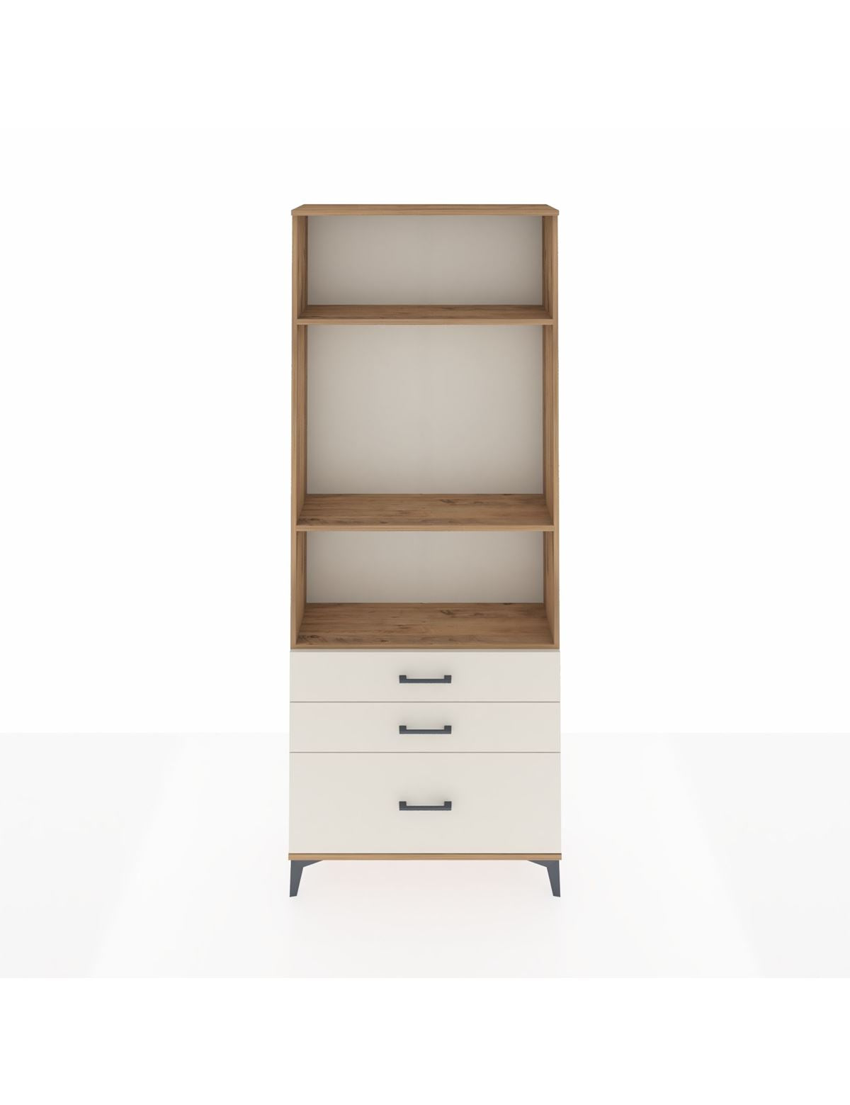 Arges Dolap 3 Raflı 3 Çekmeceli 88x30x221 Çam-Aytaşı