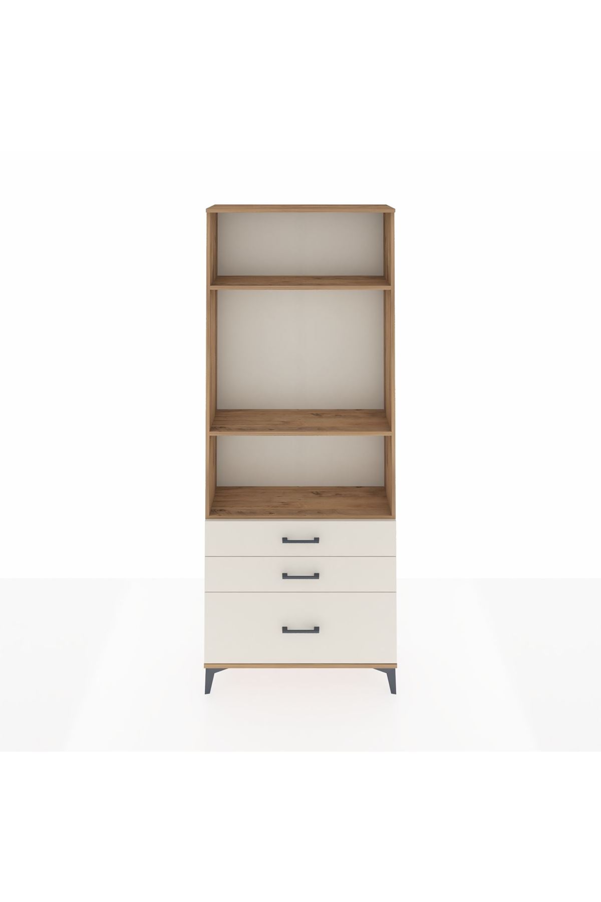 Arges Dolap 3 Raflı 3 Çekmeceli 88x30x221 Çam-Aytaşı