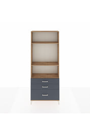 Arges Dolap 3 Raflı 3 Çekmeceli 88x30x221 Çam-Antrasit