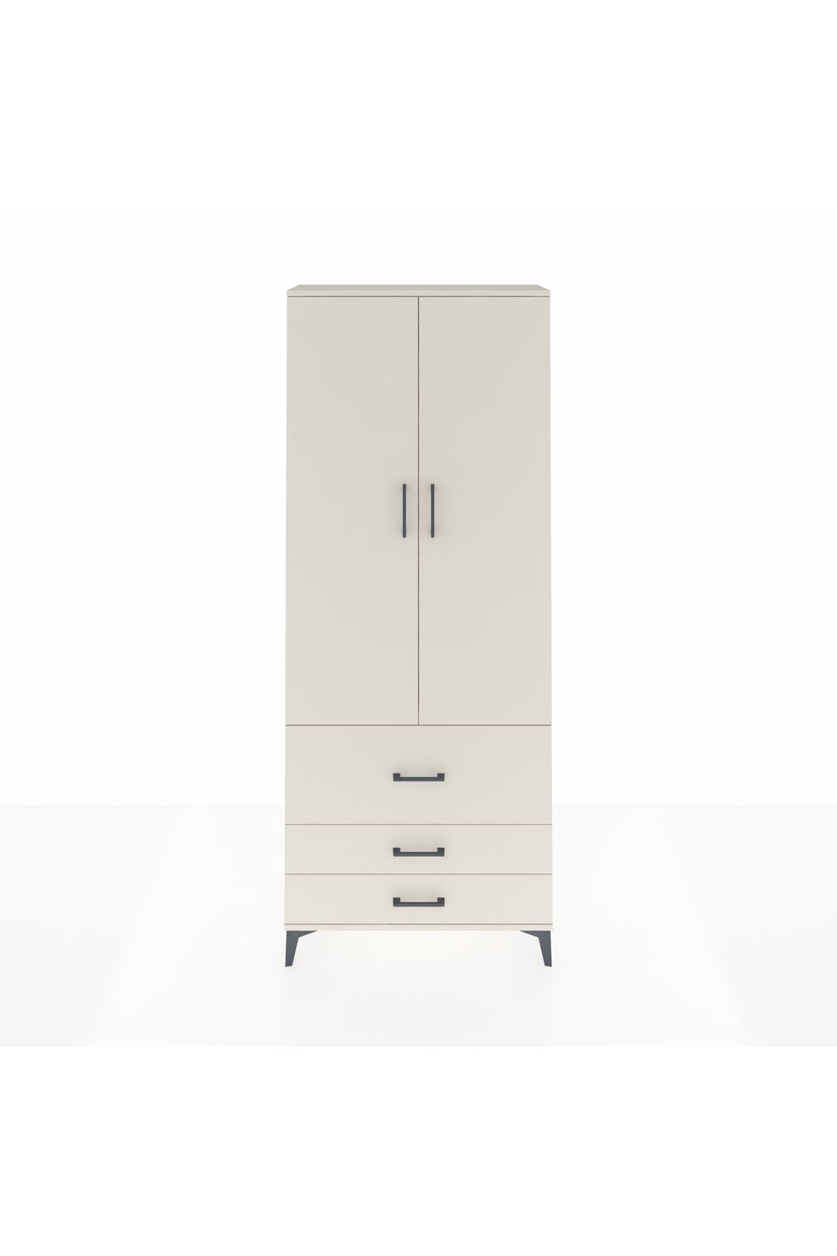 Arges Dolap 2 Raflı 3 Çekmeceli Tek Askılı 88x30x221 Aytaşı-Aytaşı