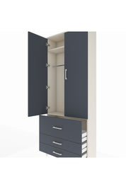 Arges Dolap 2 Raflı 3 Çekmeceli Tek Askılı 88x30x221 Aytaşı-Antrasit