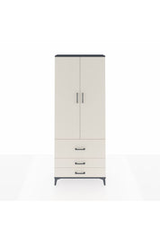 Arges Dolap 2 Raflı 3 Çekmeceli Tek Askılı 88x30x221 Antrasit-Aytaşı