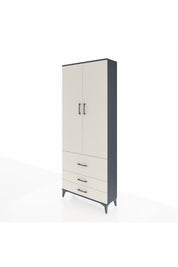 Arges Dolap 2 Raflı 3 Çekmeceli Tek Askılı 88x30x221 Antrasit-Aytaşı