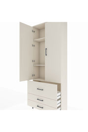 Arges Dolap 3 Raflı 3 Çekmeceli 2 Kapaklı 88x30x221 Aytaşı-Aytaşı