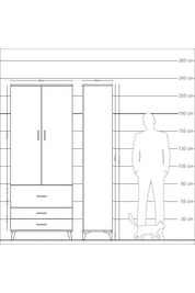 Arges Dolap 3 Raflı 3 Çekmeceli 2 Kapaklı 88x30x221 Aytaşı-Aytaşı