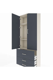 Arges Dolap 3 Raflı 3 Çekmeceli 2 Kapaklı 88x30x221 Aytaşı-Antrasit