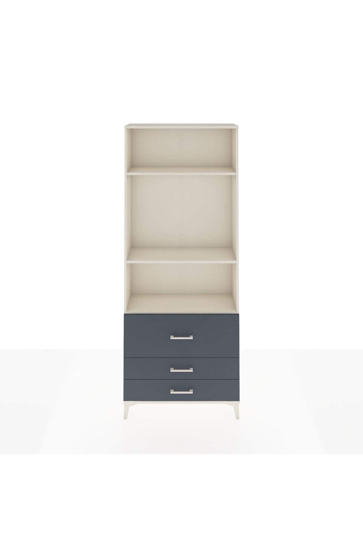 Arges Dolap 3 Raflı 3 Çekmeceli 88x30x221 Aytaşı-Antrasit