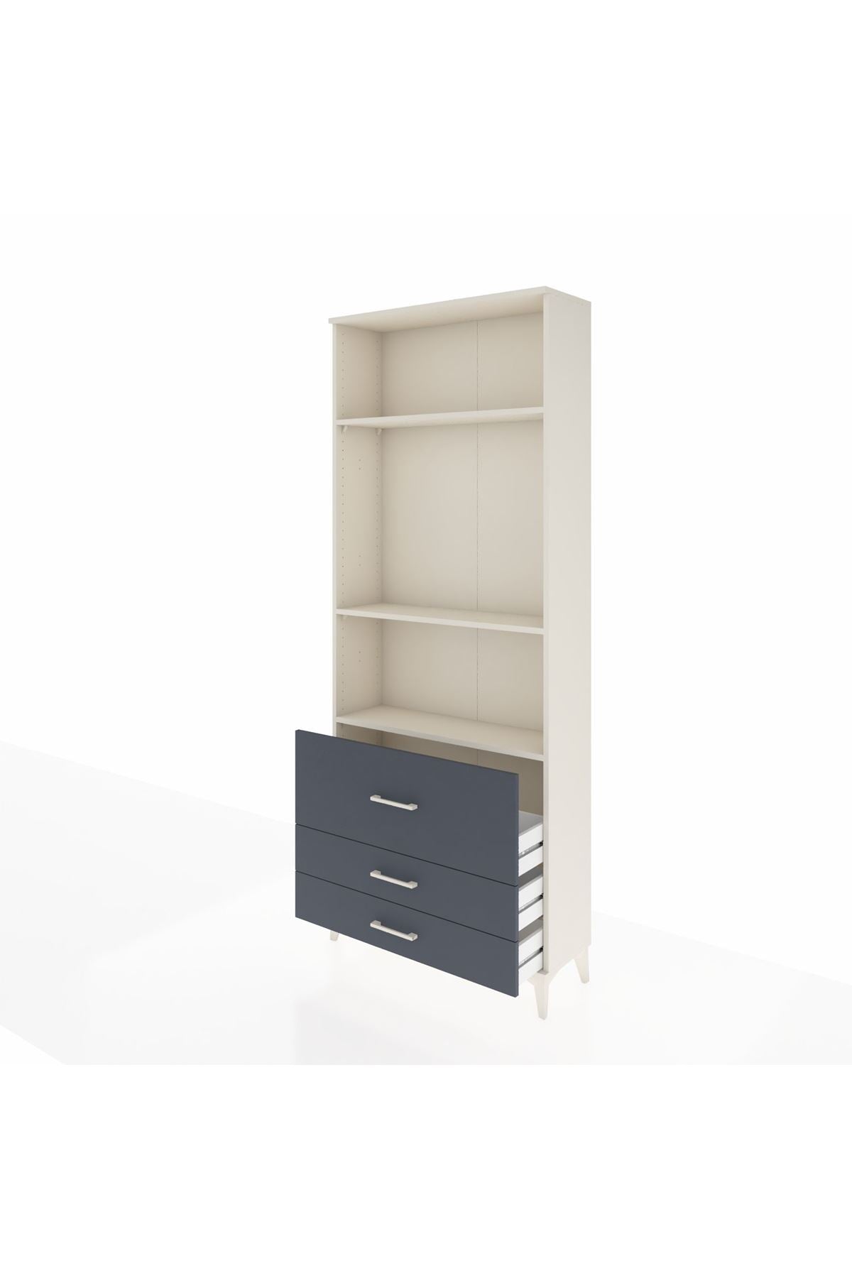 Arges Dolap 3 Raflı 3 Çekmeceli 88x30x221 Aytaşı-Antrasit