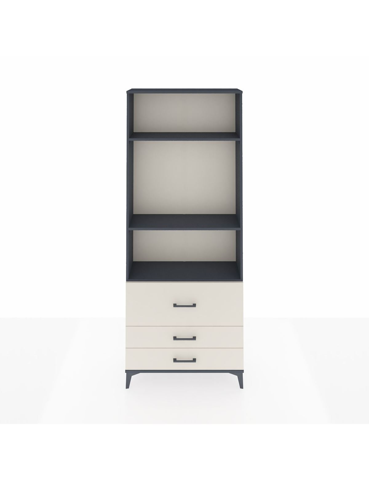 Arges Dolap 3 Raflı 3 Çekmeceli 88x30x221 Antrasit-Aytaşı