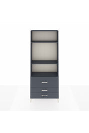 Arges Dolap 3 Raflı 3 Çekmeceli 88x30x221 Antrasit-Antrasit