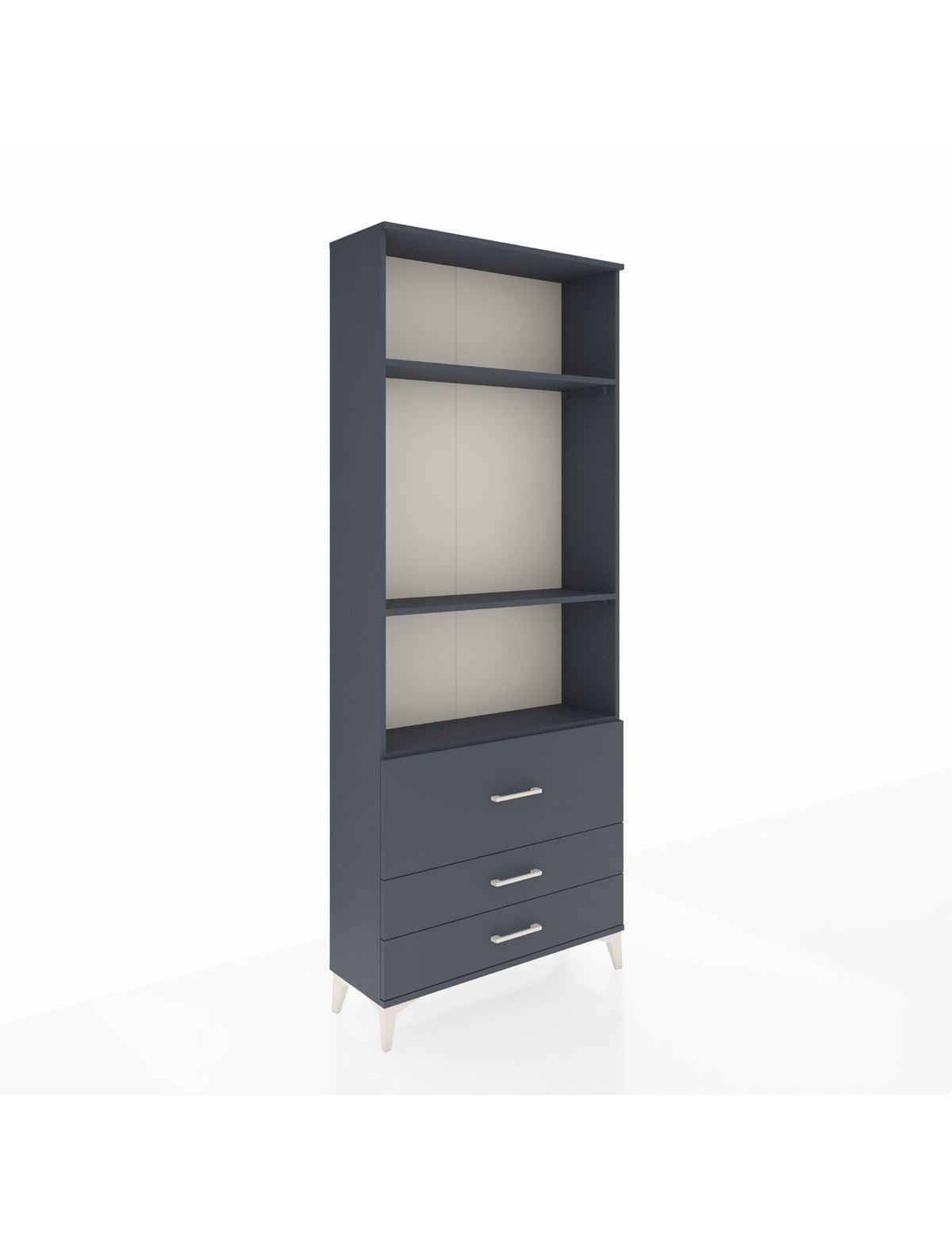 Arges Dolap 3 Raflı 3 Çekmeceli 88x30x221 Antrasit-Antrasit