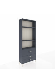 Arges Dolap 3 Raflı 3 Çekmeceli 88x30x221 Antrasit-Antrasit