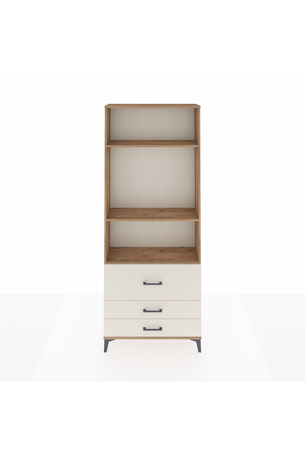 Arges Dolap 3 Raflı 3 Çekmeceli 88x30x221 Çam-Aytaşı