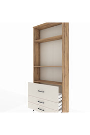 Arges Dolap 3 Raflı 3 Çekmeceli 88x30x221 Çam-Aytaşı