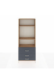 Arges Dolap 3 Raflı 3 Çekmeceli 88x30x221 Çam-Antrasit