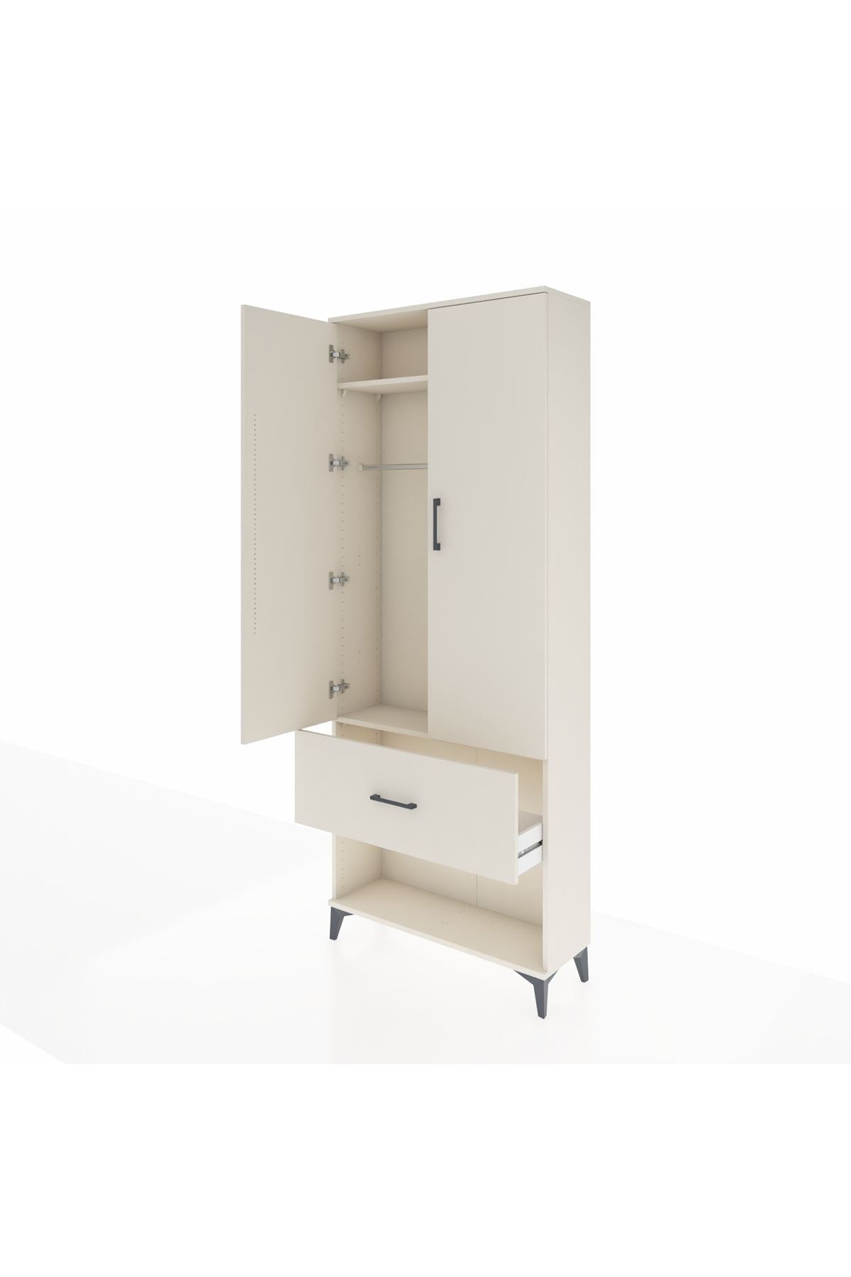 Arges Dolap 2 Raflı Tek Çekmeceli Tek Askılı 88x30x221 Aytaşı-Aytaşı