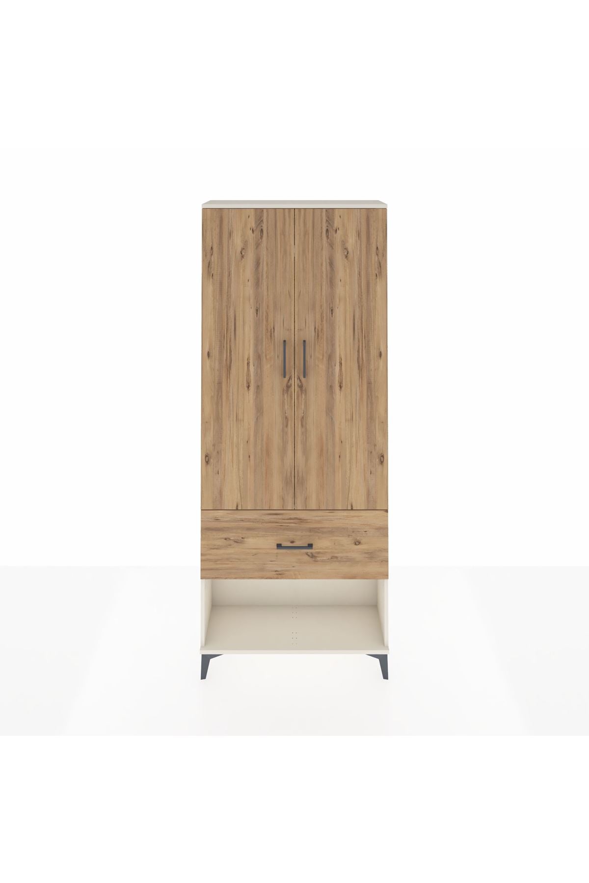 Arges Dolap 2 Raflı Tek Çekmeceli Tek Askılı 88x30x221 Aytaşı-Çam
