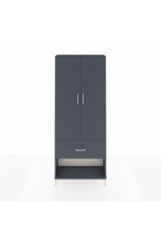 Arges Dolap 2 Raflı Tek Çekmeceli Tek Askılı 88x30x221 Antrasit-Antrasit