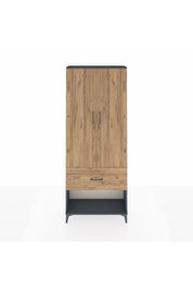 Arges Dolap 2 Raflı Tek Çekmeceli Tek Askılı 88x30x221 Antrasit-Çam