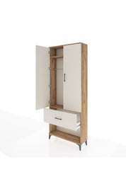 Arges Dolap 2 Raflı Tek Çekmeceli Tek Askılı 88x30x221 Çam-Aytaşı