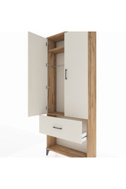 Arges Dolap 2 Raflı Tek Çekmeceli Tek Askılı 88x30x221 Çam-Aytaşı