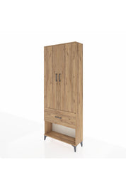 Arges Dolap 2 Raflı Tek Çekmeceli Tek Askılı 88x30x221 Çam-Çam