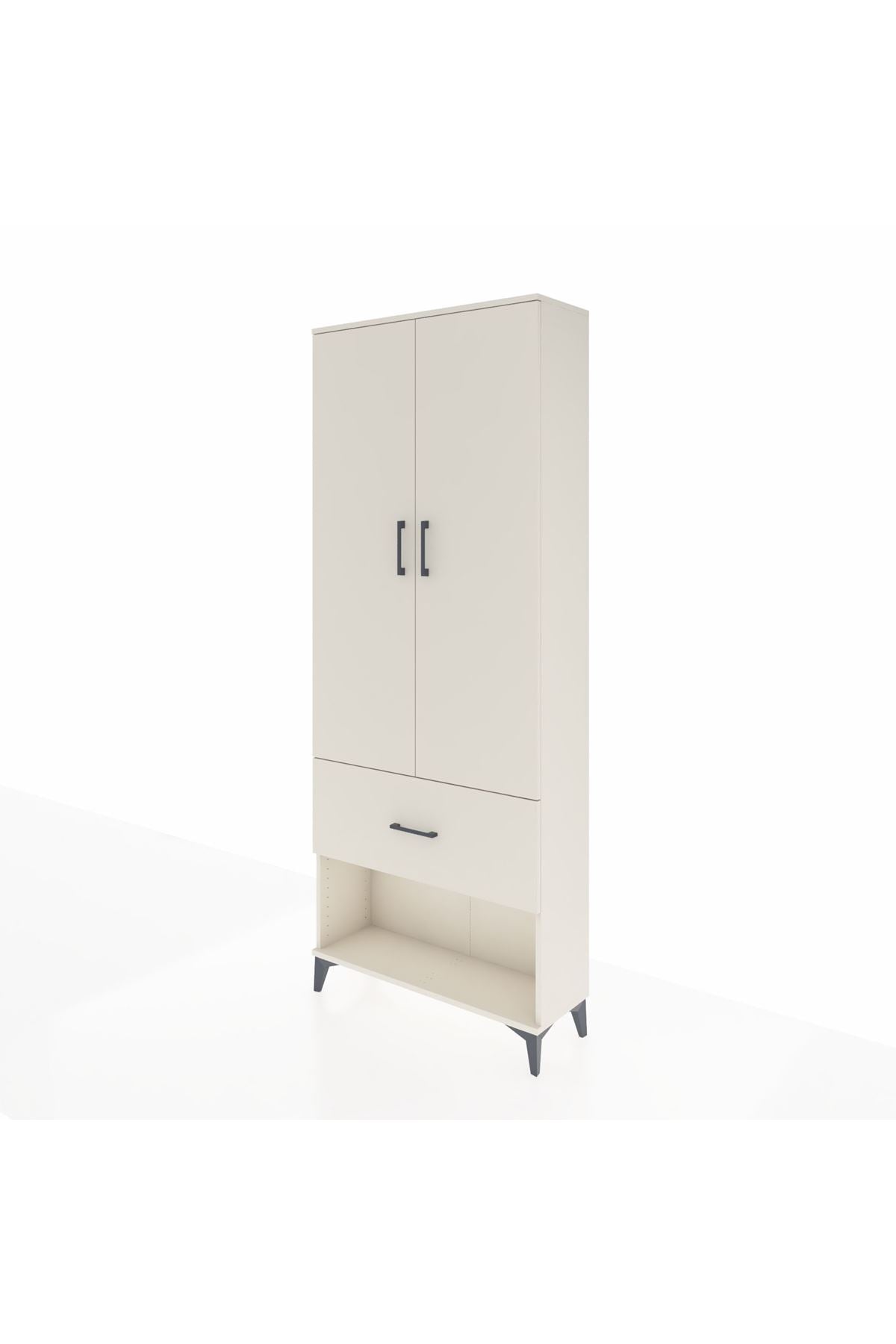 Arges Dolap 3 Raflı Tek Çekmeceli 2 Kapaklı 88x30x221 Aytaşı-Aytaşı