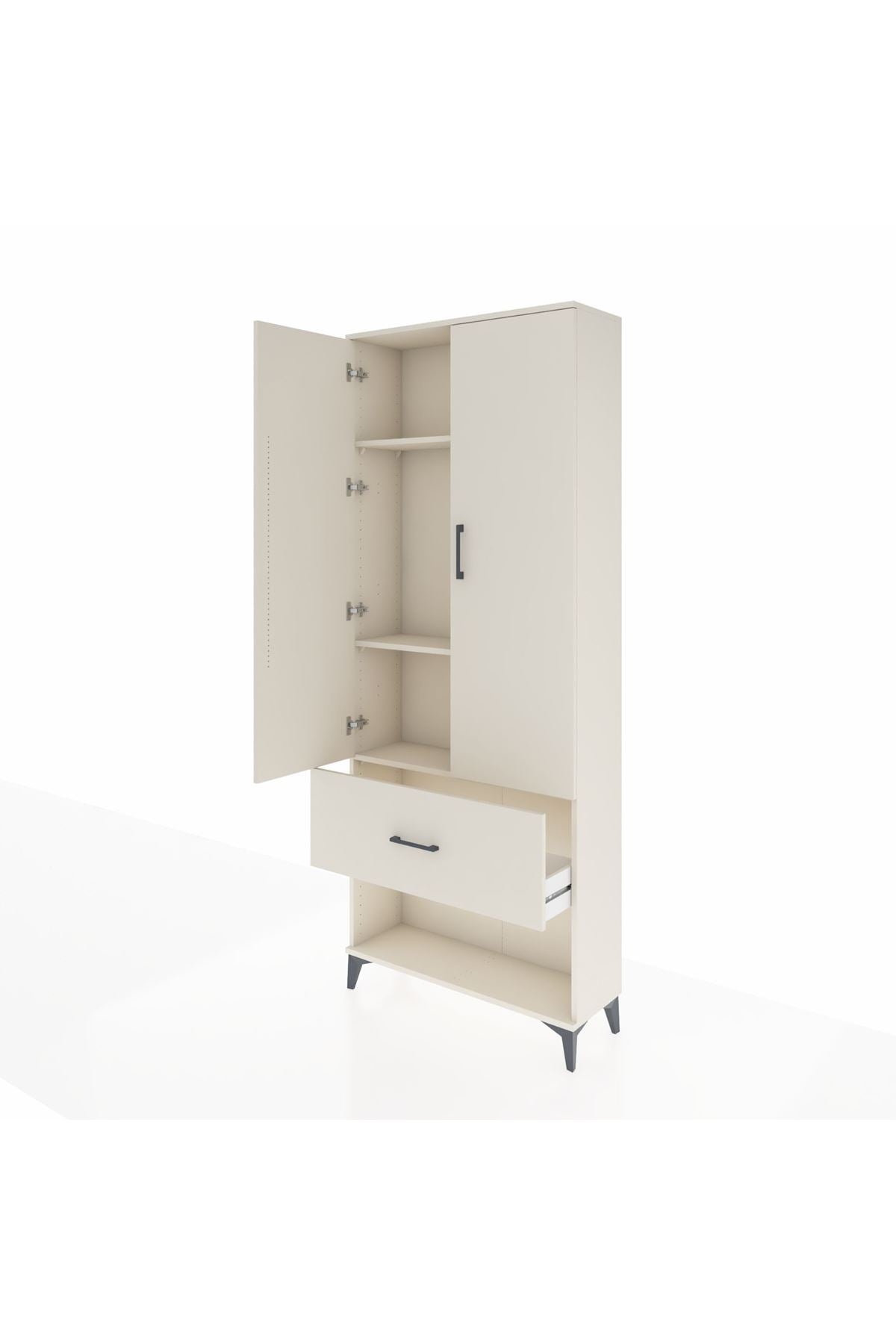 Arges Dolap 3 Raflı Tek Çekmeceli 2 Kapaklı 88x30x221 Aytaşı-Aytaşı