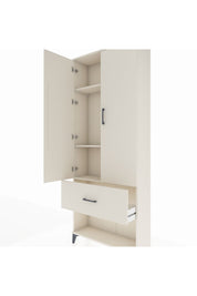 Arges Dolap 3 Raflı Tek Çekmeceli 2 Kapaklı 88x30x221 - S30M065V1A