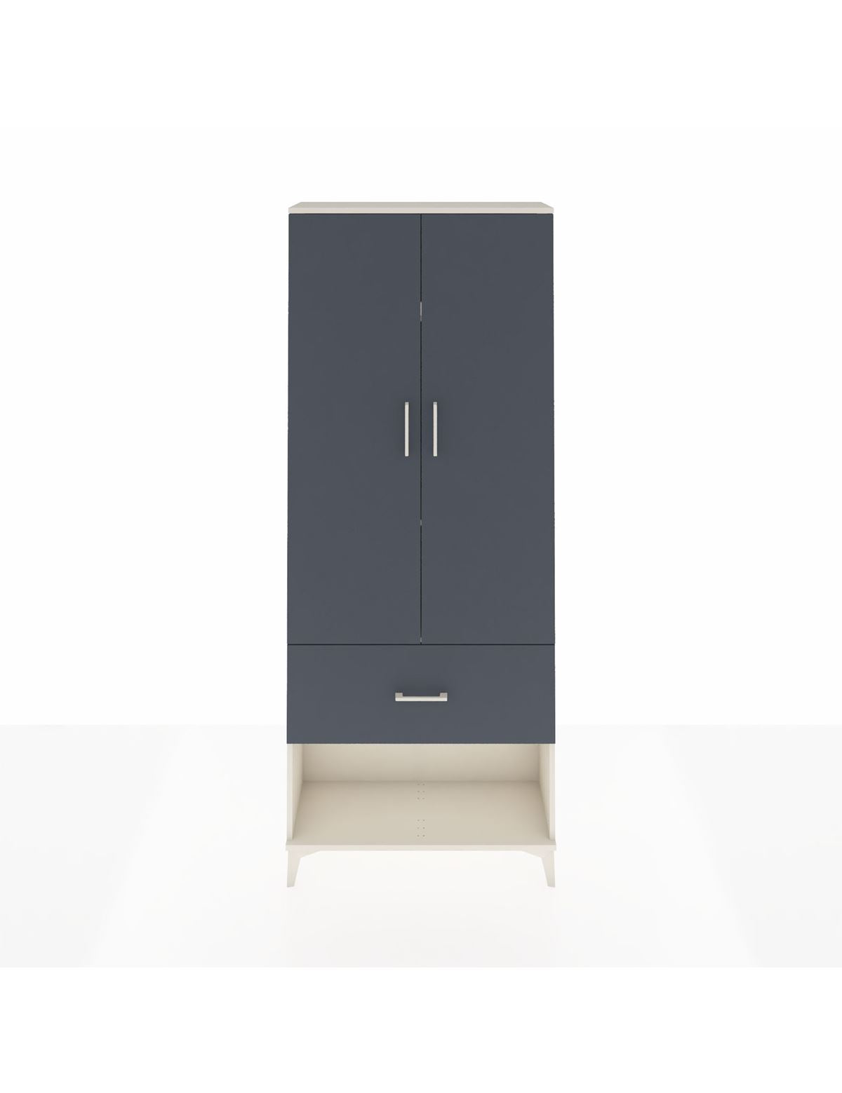 Arges Dolap 3 Raflı Tek Çekmeceli 2 Kapaklı 88x30x221 Aytaşı-Antrasit