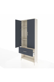 Arges Dolap 3 Raflı Tek Çekmeceli 2 Kapaklı 88x30x221 Aytaşı-Antrasit