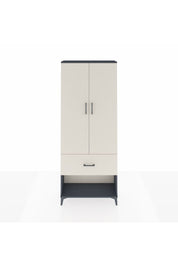 Arges Dolap 3 Raflı Tek Çekmeceli 2 Kapaklı 88x30x221 Antrasit-Aytaşı