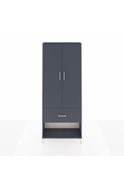 Arges Dolap 3 Raflı Tek Çekmeceli 2 Kapaklı 88x30x221 Antrasit-Antrasit