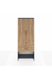 Arges Dolap 3 Raflı Tek Çekmeceli 2 Kapaklı 88x30x221 Antrasit-Çam