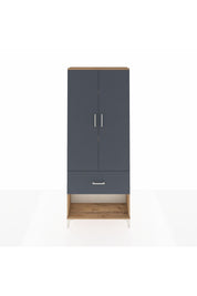 Arges Dolap 3 Raflı Tek Çekmeceli 2 Kapaklı 88x30x221 Çam-Antrasit