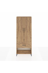 Arges Dolap 3 Raflı Tek Çekmeceli 2 Kapaklı 88x30x221