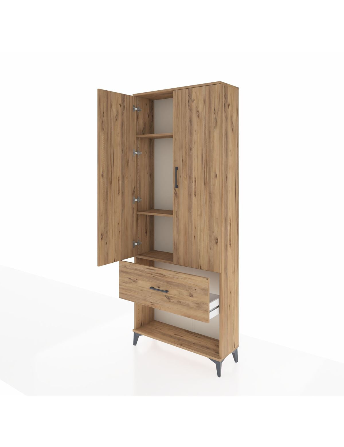 Arges Dolap 3 Raflı Tek Çekmeceli 2 Kapaklı 88x30x221 - S30M065V9A