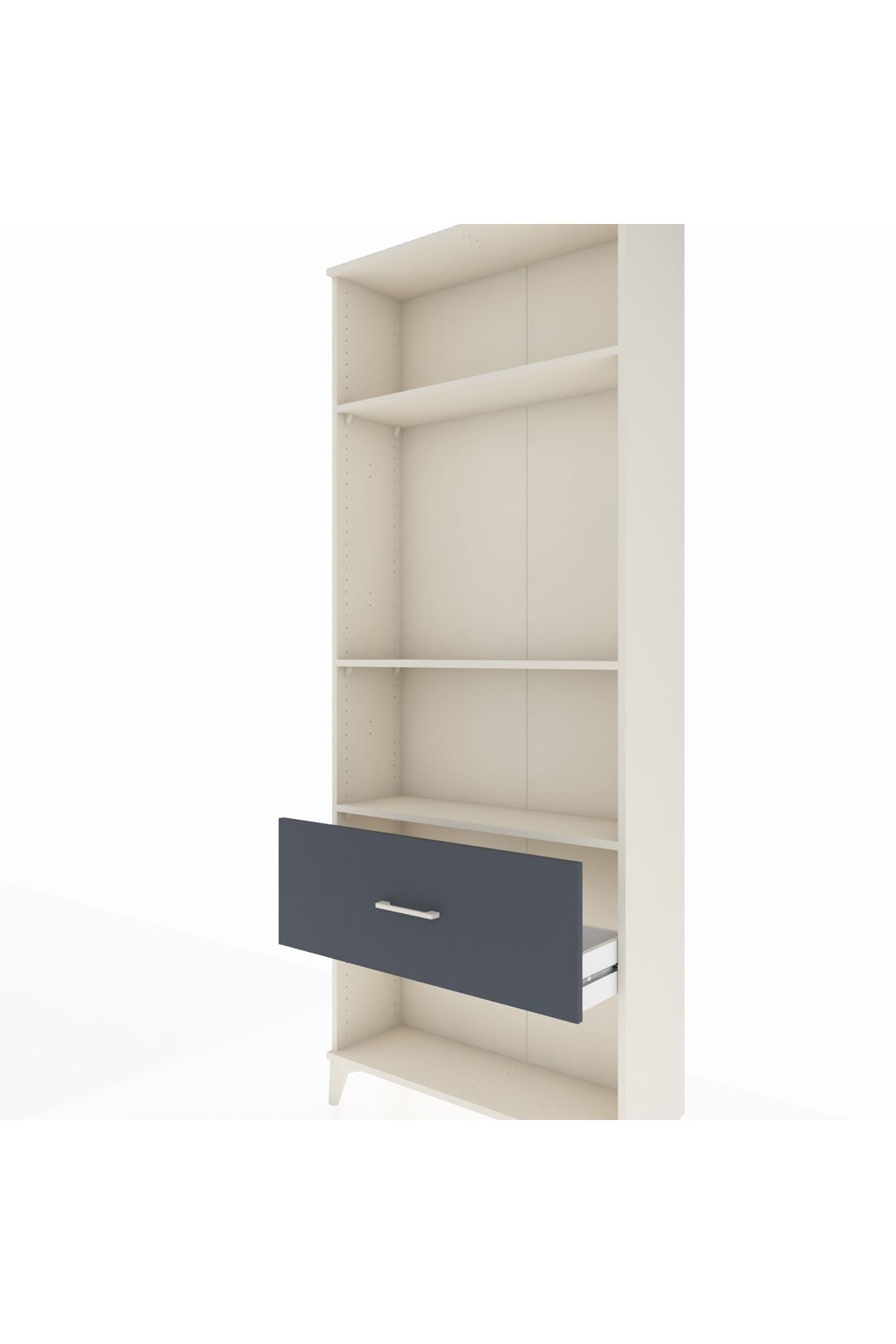 Arges Dolap 3 Raflı Tek Çekmeceli 88x30x221 Aytaşı-Antrasit